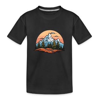 Paysage de montagnes - T-shirt bio Premium Enfant - noir - Devant