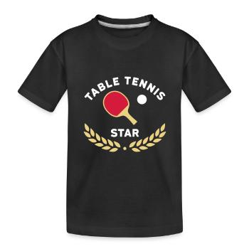 Table tennis star (Lorbeerkranz) - Kinder Premium Bio T-Shirt - Schwarz - Vorne