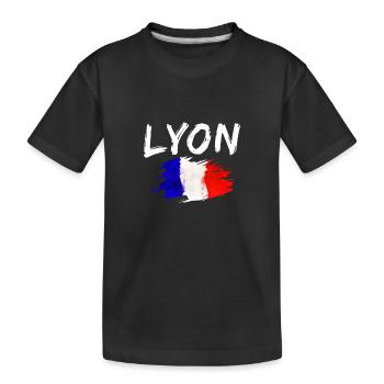 Lyon France Ville Drapeau Lyon - T-shirt bio Premium Enfant - noir - Devant