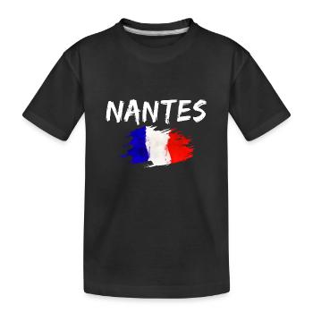 Nantes Frankreich Flagge Stadt Nantes - Kinder Premium Bio T-Shirt - Schwarz - Vorne