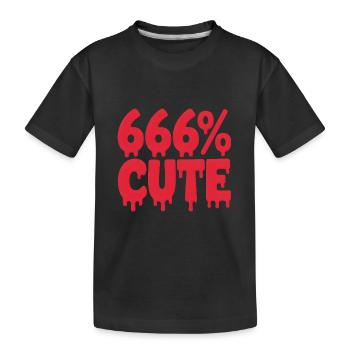 666% Cute! Satanistisches Goth Girl Design - Kinder Premium Bio T-Shirt - Schwarz - Vorne