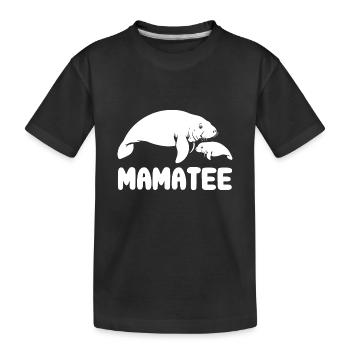Maman lamantin avec bébé - Lamantin - Sirène - T-shirt bio Premium Enfant - noir - Devant