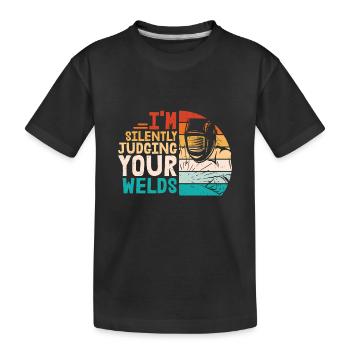 Schweißer Beruf Hitze Stahl Gas WIG MAG Schweißen - Kinder Premium Bio T-Shirt - Schwarz - Vorne