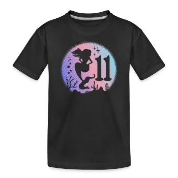 Anniversaire Fille 11 ans Sirène Sirène Nixe - T-shirt bio Premium Enfant - noir - Devant