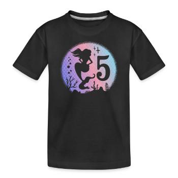 Birthday Girl 5 years old Mermaid Mermaid Mermaid - Kids' Premium Organic T-Shirt - black - Front