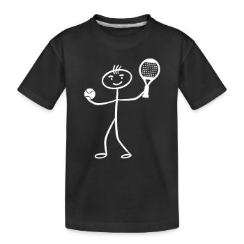 Drôle de padel Player Stick Figure Padel Tennis - T-shirt bio Premium Enfant - noir - Devant