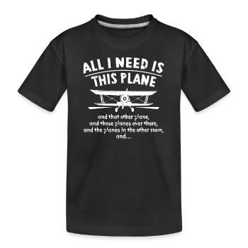 Airplane - Kids' Premium Organic T-Shirt - black - Front