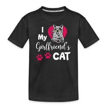J’aime le chat de mes copines - T-shirt bio Premium Enfant - noir - Devant