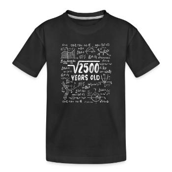 Wurzel aus 2500 = 50. Geburtstag - Geschenk - Kinder Premium Bio T-Shirt - Schwarz - Vorne
