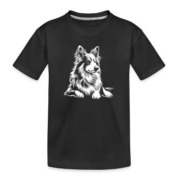 Sheltie - Dog Fan - Kids' Premium Organic T-Shirt - black - Front