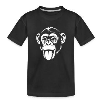 Monkey - Chimpanzee - Monkey Face - Costume - Kids' Premium Organic T-Shirt - black - Front