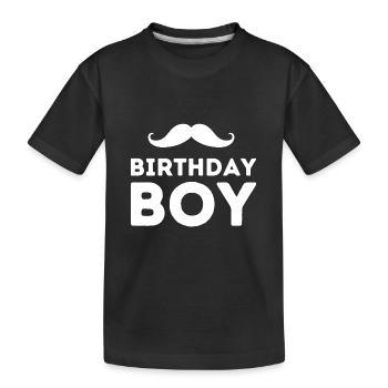 Birthday Boy Boy Beard Gift - Kids' Premium Organic T-Shirt - black - Front
