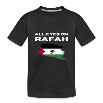 Tous les yeux sont rivés sur Rafah : la colombe de la paix - T-shirt bio Premium Enfant - noir - Devant
