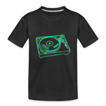 Platine Vinyle Stylisé Coloré - T-shirt bio Premium Enfant - noir - Devant