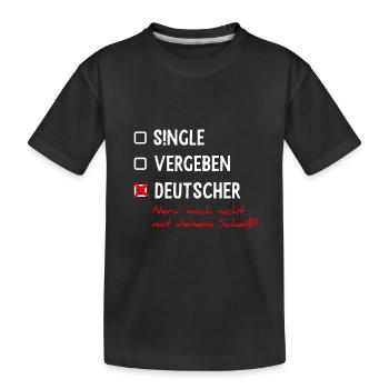 Deutscher lustiger frecher Spruch zum ankreuzen - Kinder Premium Bio T-Shirt - Schwarz - Vorne