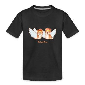 Danke Ma'am Königin Corgis Krone Flügel - Kinder Premium Bio T-Shirt - Schwarz - Vorne