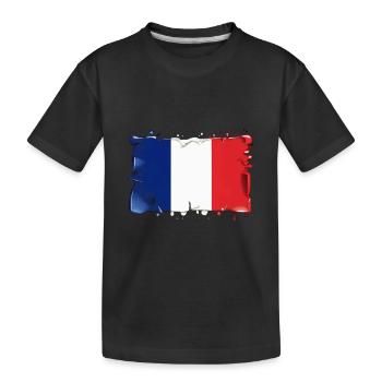 FLAG FLAG OF FRANCE - Kids' Premium Organic T-Shirt - black - Front