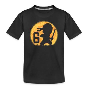6. Anniversaire Garçon Je suis 6 six ans ninja - T-shirt bio Premium Enfant - noir - Devant