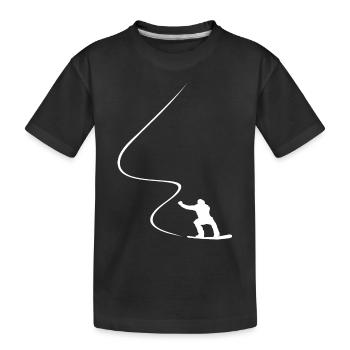 Snowboarder, Kurve, Downhill, Freerider, Winter - Kinder Premium Bio T-Shirt - Schwarz - Vorne