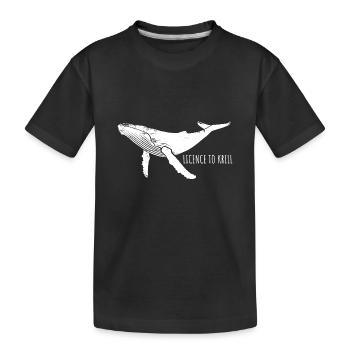 Permis de Krill, Baleine - Baleine à bosse - Mammifère marin - T-shirt bio Premium Enfant - noir - Devant
