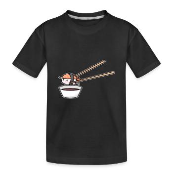 Amateur de cuisine japonaise : des sushis en soja - T-shirt bio Premium Enfant - noir - Devant