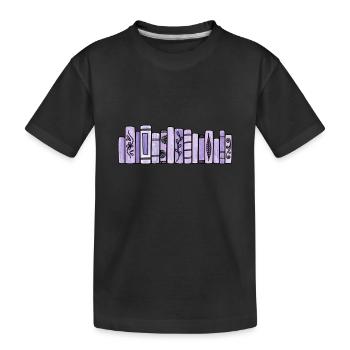 Lila Pastellbücher - Kinder Premium Bio T-Shirt - Schwarz - Vorne