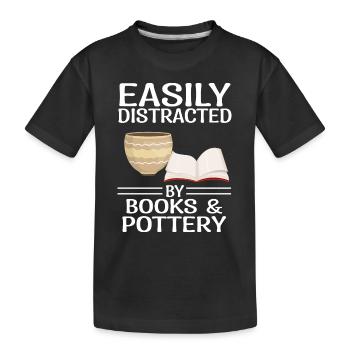 Poterie dictons | Livres de poterie Cadeaux de lecture - T-shirt bio Premium Enfant - noir - Devant