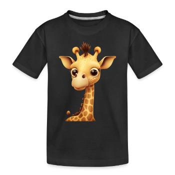 giraffe - Kinder Premium Bio T-Shirt - Schwarz - Vorne