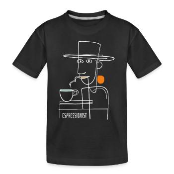 Espressionist - Espresso - Kaffee trinken - Kinder Premium Bio T-Shirt - Schwarz - Vorne