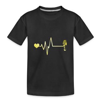 Rasieren Barber Puls Herz Liebe - Kinder Premium Bio T-Shirt - Schwarz - Vorne