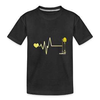 Schaufel Puls Herz Liebe - Kinder Premium Bio T-Shirt - Schwarz - Vorne