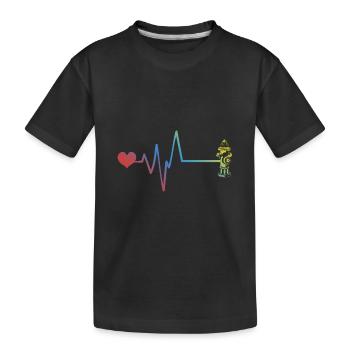 Bouche d’incendie Pulse Heartbeat Brigade de pompiers - T-shirt bio Premium Enfant - noir - Devant