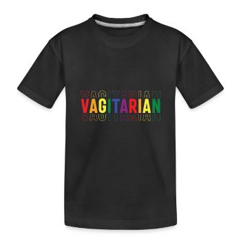 Vagitarier Lesbisch Homosexuell Paar Valentinstag - Kinder Premium Bio T-Shirt - Schwarz - Vorne