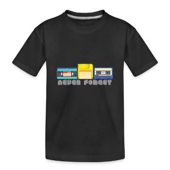 Kassette Diskette VHS Retro Kindheitserinnerung - Kinder Premium Bio T-Shirt - Schwarz - Vorne