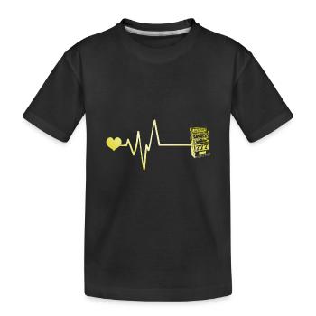 Slot Puls Herz Liebe Casino - Kinder Premium Bio T-Shirt - Schwarz - Vorne