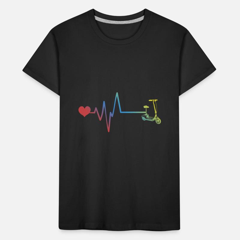 E-roller Puls Herzschlag E Scooter Kinder Premium Bio T-Shirt