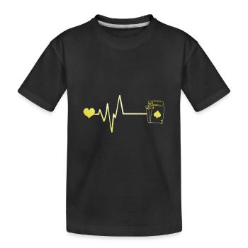 Card Poker Pulse Coeur Amour - T-shirt bio Premium Enfant - noir - Devant