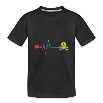 Masque à gaz Pouls Rythme cardiaque - T-shirt bio Premium Enfant - noir - Devant