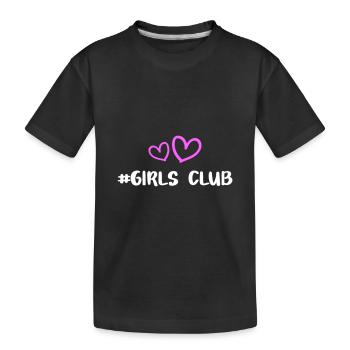 Girls Club Heart - Kids' Premium Organic T-Shirt - black - Front