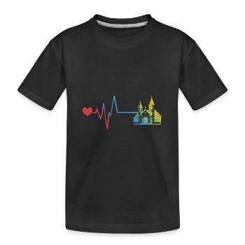 Pouls de l’église Battement de cœur - T-shirt bio Premium Enfant - noir - Devant
