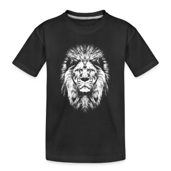 Tête de lion / Lion’s Head - T-shirt bio Premium Enfant - noir - Devant
