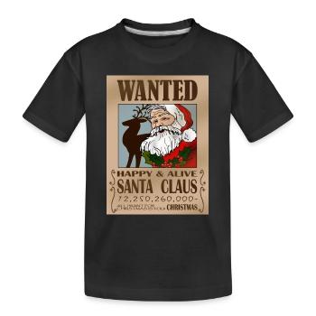 Wanted Santa Claus_Weihnachtsmann - Kids' Premium Organic T-Shirt - black - Front