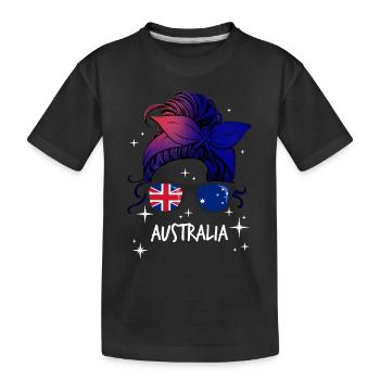 Australia - Kids' Premium Organic T-Shirt - black - Front
