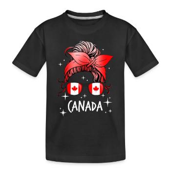 Kanada - Kinder Premium Bio T-Shirt - Schwarz - Vorne