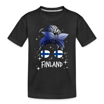 Finnland - Kinder Premium Bio T-Shirt - Schwarz - Vorne