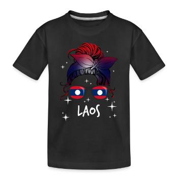 Laos - Kinder Premium Bio T-Shirt - Schwarz - Vorne