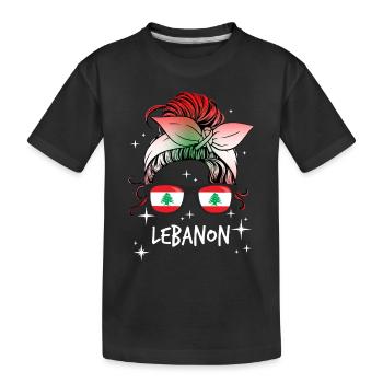 Libanon - Kinder Premium Bio T-Shirt - Schwarz - Vorne