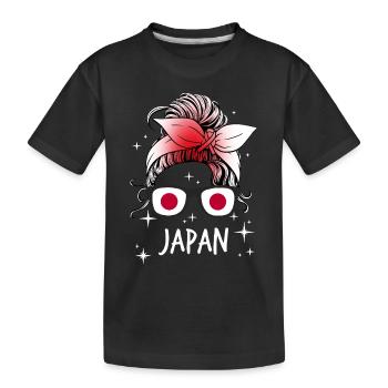 Japan - Kinder Premium Bio T-Shirt - Schwarz - Vorne