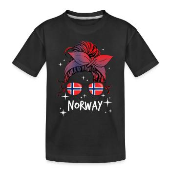 Norwegen - Kinder Premium Bio T-Shirt - Schwarz - Vorne
