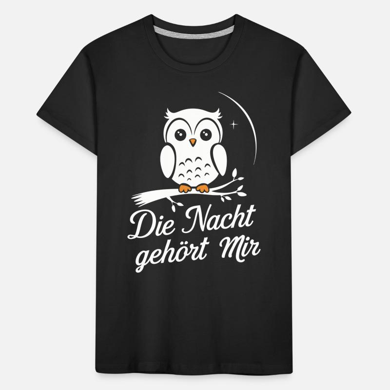 Nachteule Eule Eulen Vogel Kinder Premium Bio T-Shirt